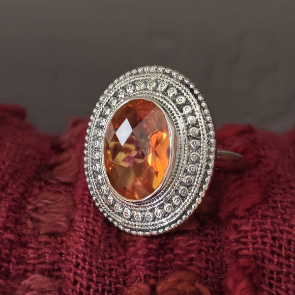 NICKY BUTLER Designer NB 925 Sterling Silver Honey Quartz Bold Ring Size 6 NWT - Picture 13 of 14